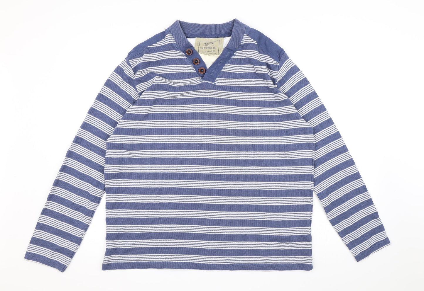 BHS Mens Blue Striped Knit Pullover Jumper Size L