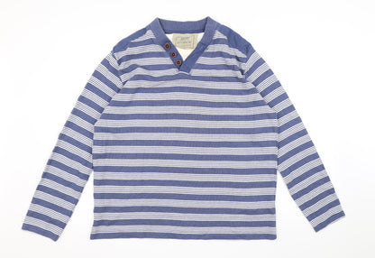 BHS Mens Blue Striped Knit Pullover Jumper Size L
