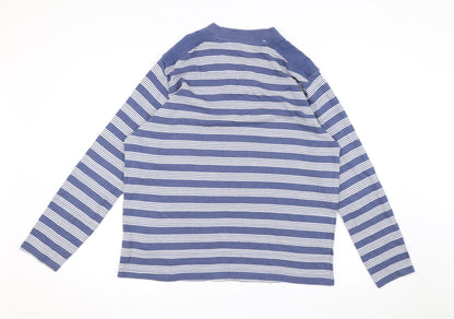 BHS Mens Blue Striped Knit Pullover Jumper Size L