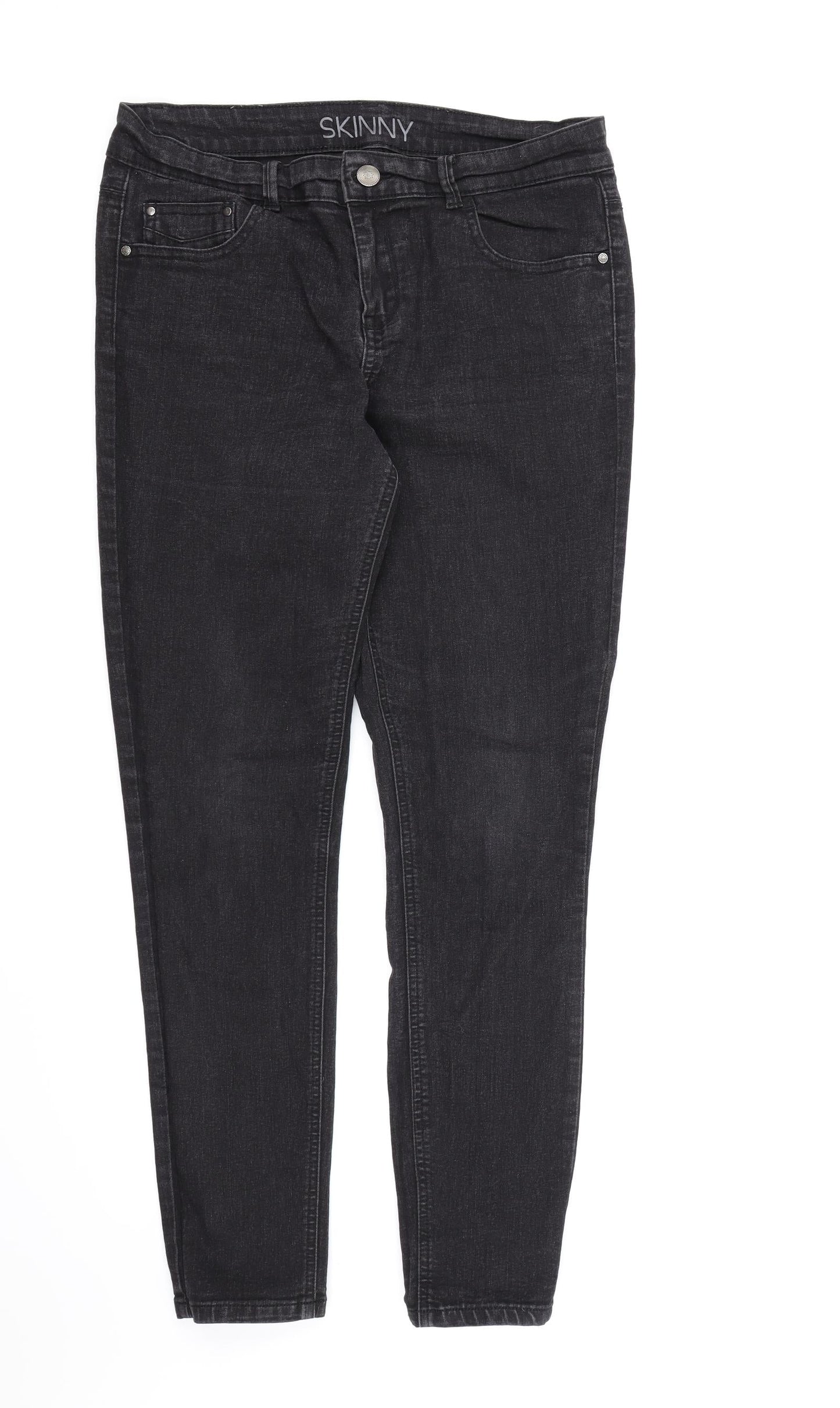 George Womens Black  Denim Skinny Jeans Size 12 L28 in