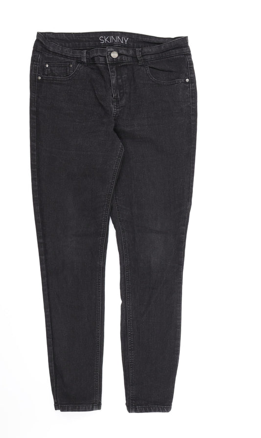 George Womens Black  Denim Skinny Jeans Size 12 L28 in