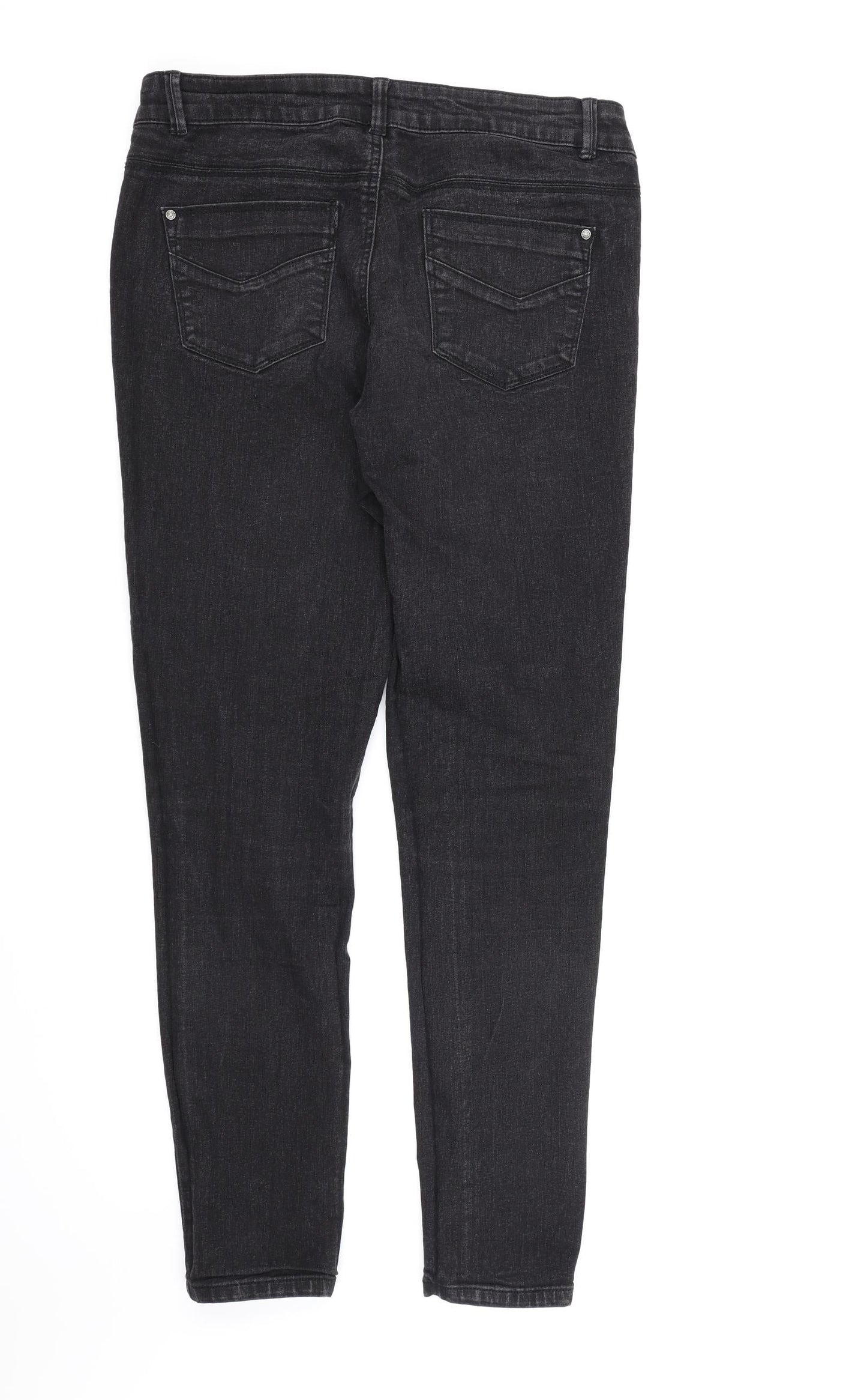 George Womens Black  Denim Skinny Jeans Size 12 L28 in