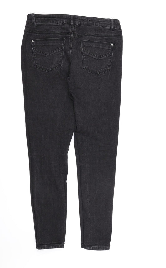 George Womens Black  Denim Skinny Jeans Size 12 L28 in