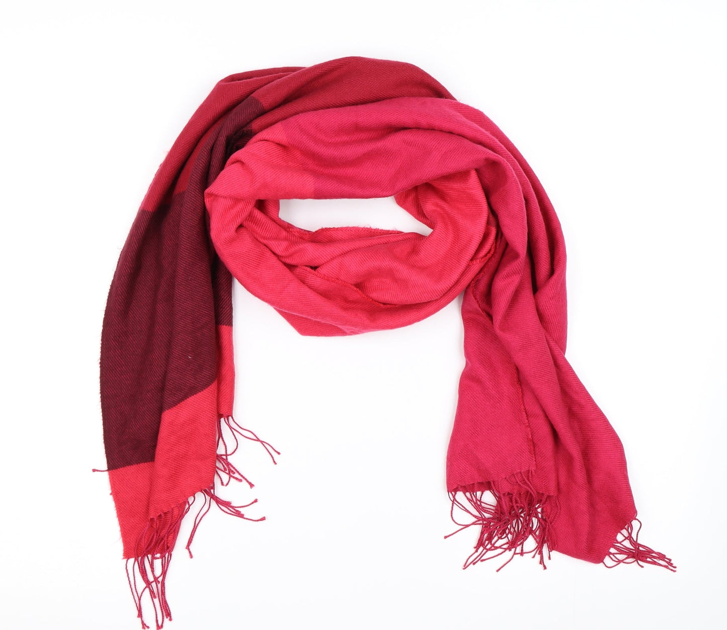 Preworn Womens Pink Striped Knit  Scarf