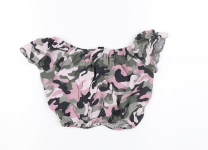 New Look Girls Multicoloured Camouflage  Cropped Tank Size 12 Years