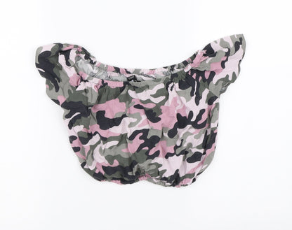 New Look Girls Multicoloured Camouflage  Cropped Tank Size 12 Years