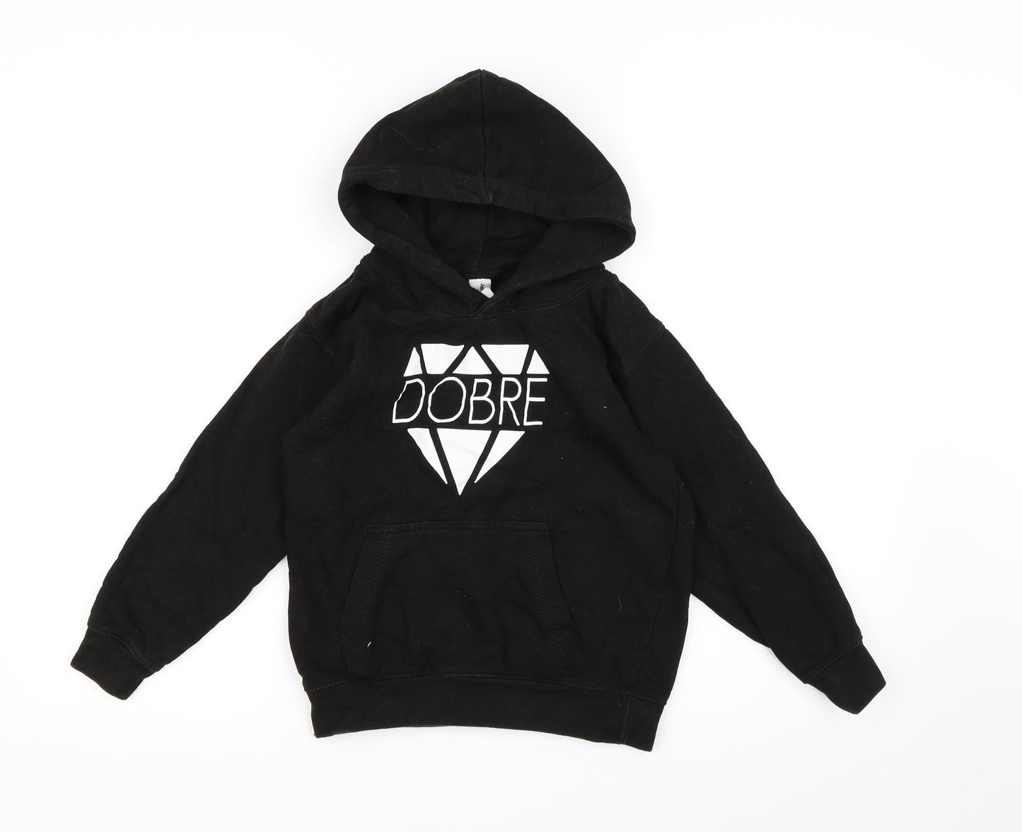 Just Hoods Boys Black  Jersey Pullover Hoodie Size 7-8 Years  - Dobre