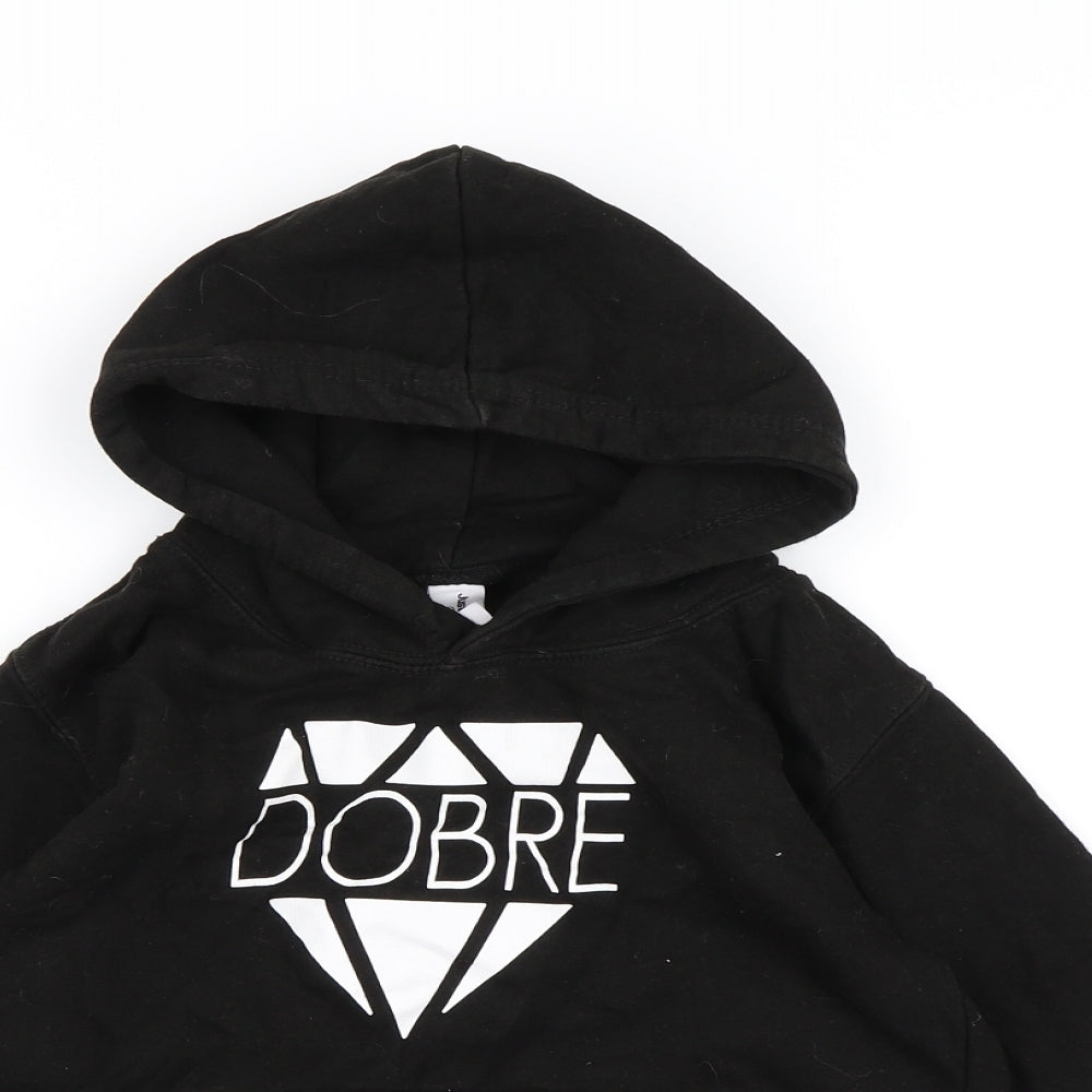Just Hoods Boys Black  Jersey Pullover Hoodie Size 7-8 Years  - Dobre