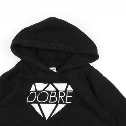 Just Hoods Boys Black  Jersey Pullover Hoodie Size 7-8 Years  - Dobre