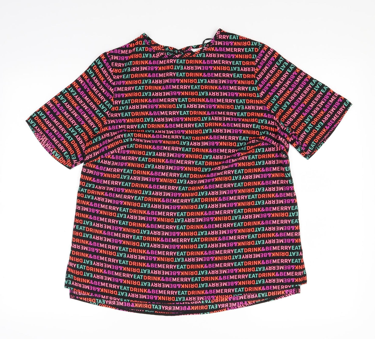 Matalan Womens Black   Basic Blouse Size 10  - Christmas