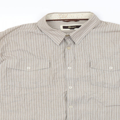 Mens UK Size L Monsoon Brown  Button-Up Long Sleeve Casual Shirt