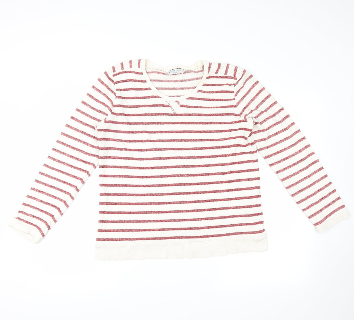 Marks & Spencer Womens White Striped  Pullover Jumper Size 14