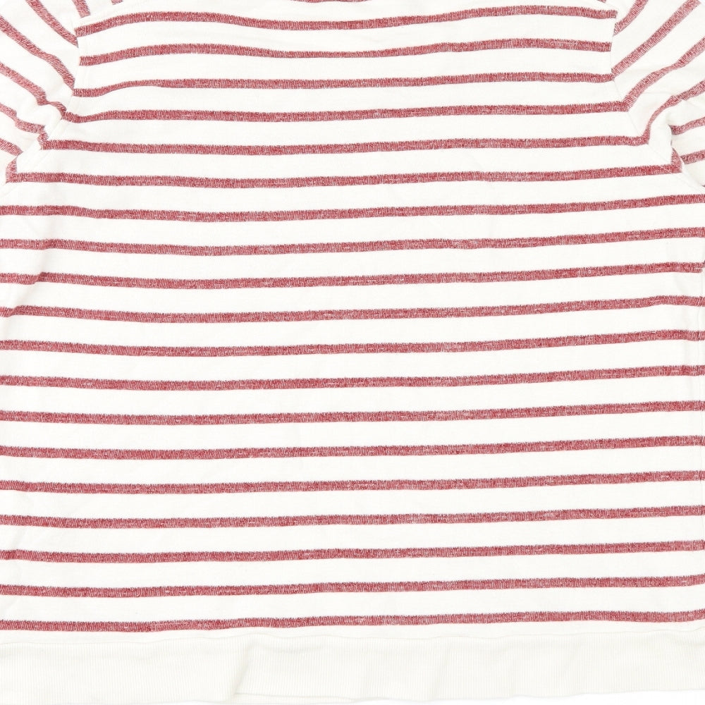 Marks & Spencer Womens White Striped  Pullover Jumper Size 14