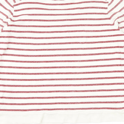Marks & Spencer Womens White Striped  Pullover Jumper Size 14