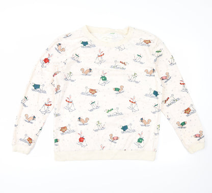 Womens UK Size M NEXT White Pullover Sweatshirt