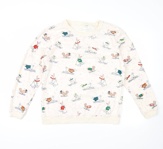 Womens UK Size M NEXT White Pullover Sweatshirt