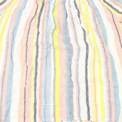Papaya Womens Yellow Striped  Basic Blouse Size 10
