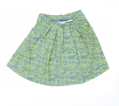 NEXT Womens Green Geometric  Pleated Skirt Size 8