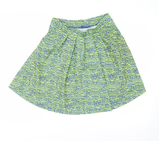 NEXT Womens Green Geometric  Pleated Skirt Size 8