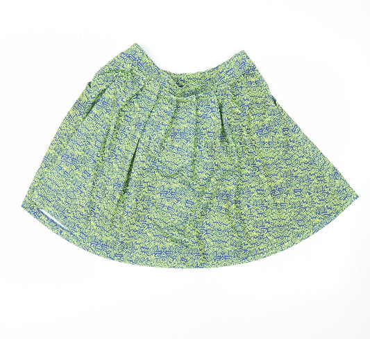 NEXT Womens Green Geometric  Pleated Skirt Size 8