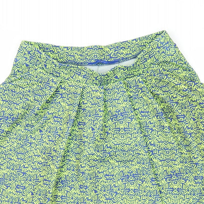 NEXT Womens Green Geometric  Pleated Skirt Size 8