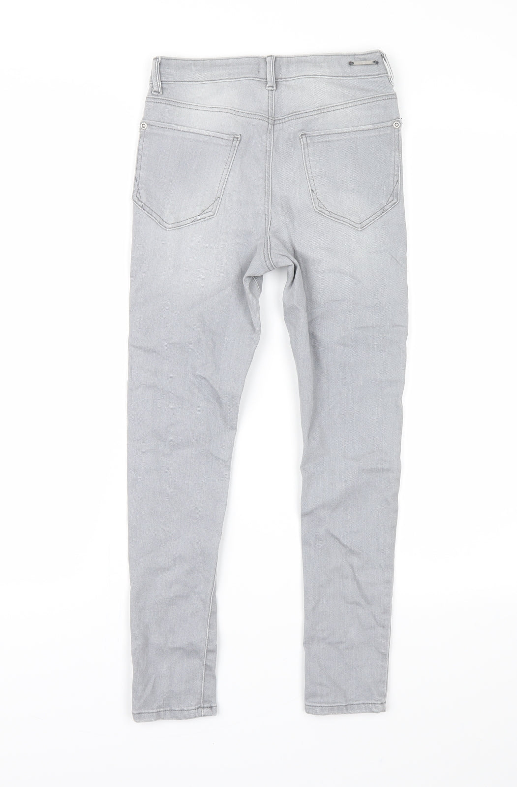 River Island Girls Grey  Denim Straight Jeans Size 9 Years - distressed