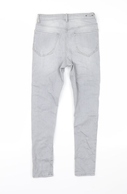 River Island Girls Grey  Denim Straight Jeans Size 9 Years - distressed