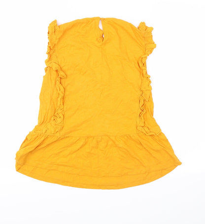 Next Girls Yellow Floral  Basic Blouse Size 14 Years