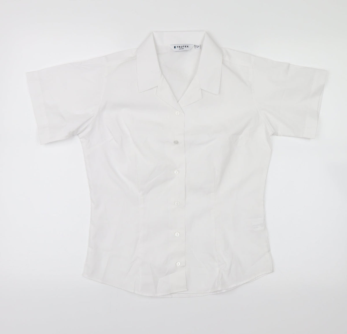 trutext Womens White   Basic Button-Up Size 4