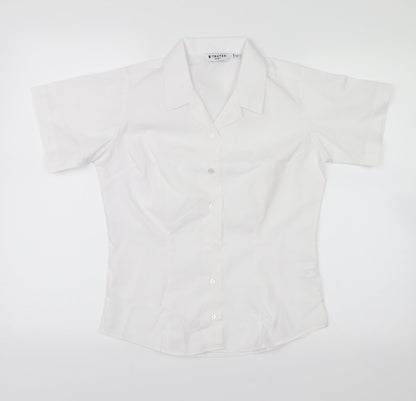 trutext Womens White   Basic Button-Up Size 4