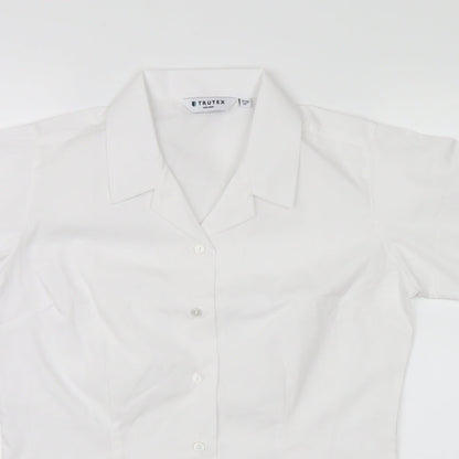 trutext Womens White   Basic Button-Up Size 4