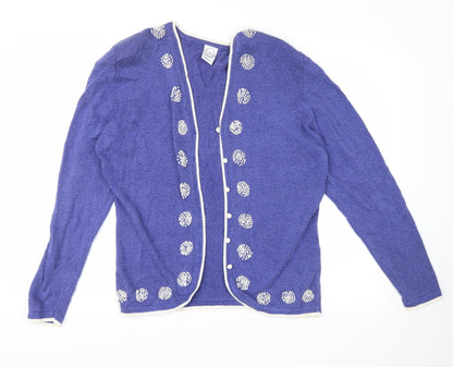 Country Casuals Womens Purple   Cardigan Jumper Size M