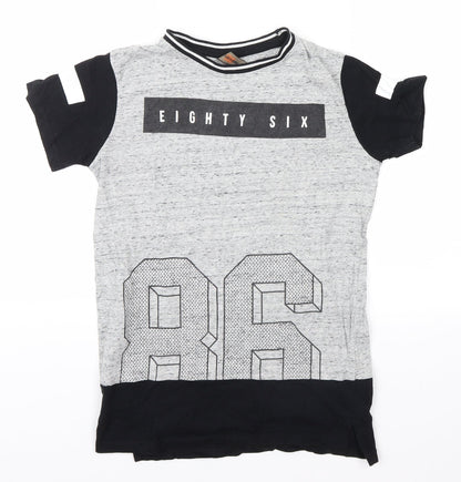 urban outlaws Boys Grey   Basic T-Shirt Size 11-12 Years  - eighty six