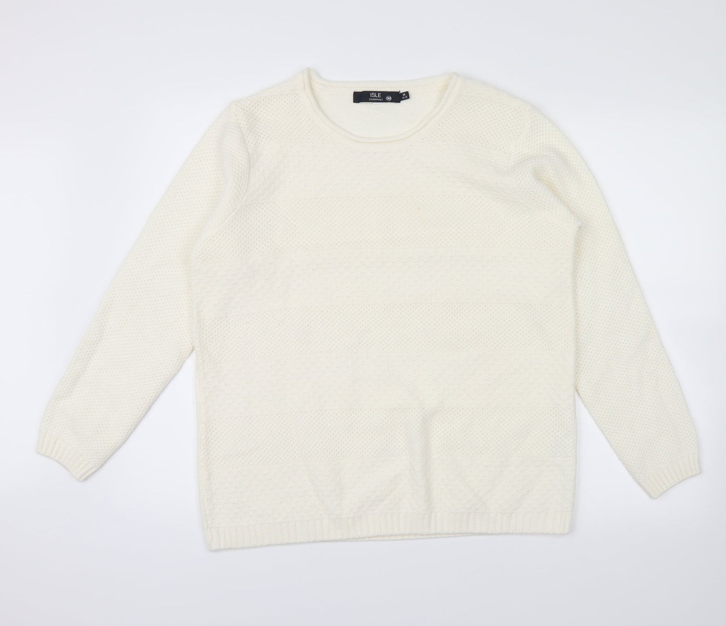 Isle Essentials Womens Ivory   Pullover Jumper Size M