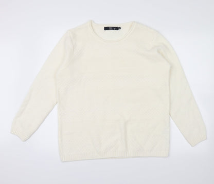Isle Essentials Womens Ivory   Pullover Jumper Size M