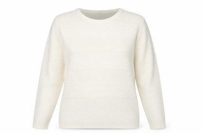 Isle Essentials Womens Ivory   Pullover Jumper Size M