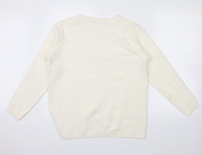 Isle Essentials Womens Ivory   Pullover Jumper Size M