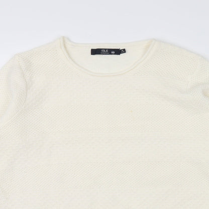 Isle Essentials Womens Ivory   Pullover Jumper Size M
