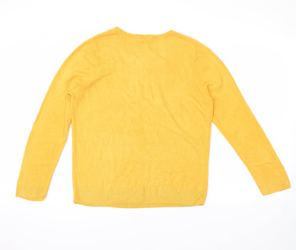 Love knitwear Womens Yellow   Pullover Jumper Size 14
