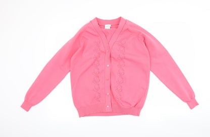 Celebrity Womens Orange   Cardigan Jumper Size M