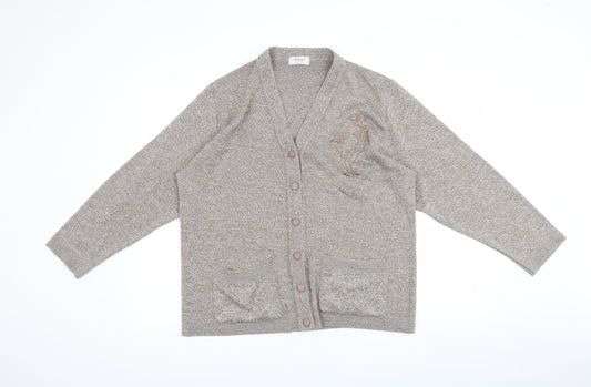 CARE Womens Beige   Cardigan Jumper Size L