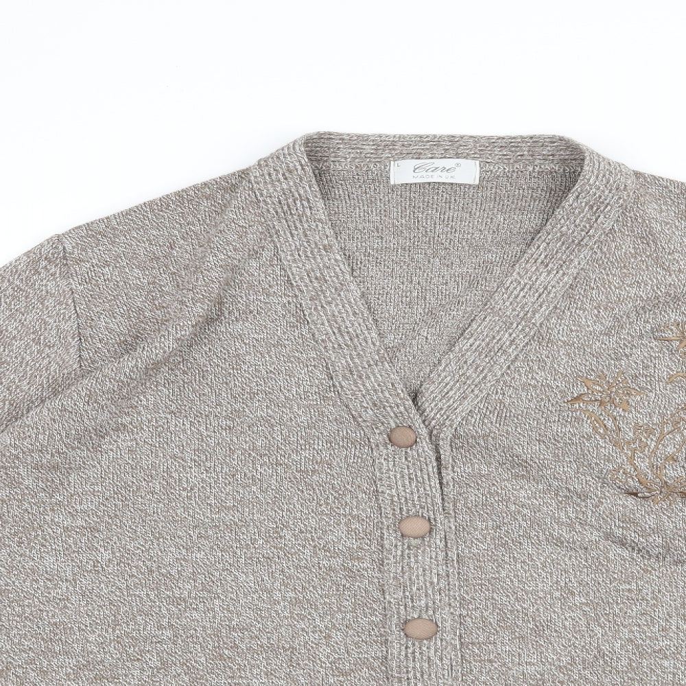 CARE Womens Beige   Cardigan Jumper Size L