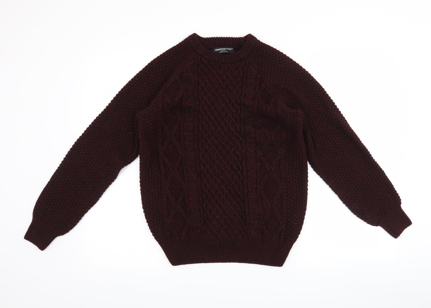 Cedar Wood State Mens Purple   Pullover Jumper Size S