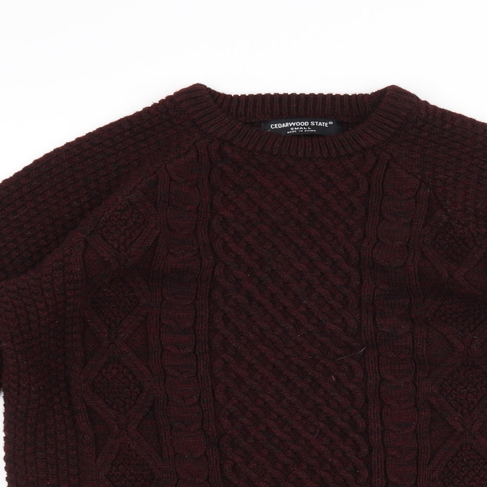 Cedar Wood State Mens Purple   Pullover Jumper Size S