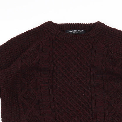 Cedar Wood State Mens Purple   Pullover Jumper Size S