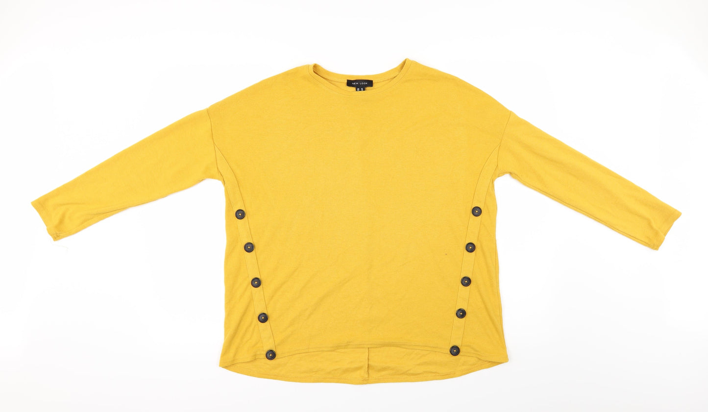 Womens UK Size 10 New Look Yellow Basic Blouse