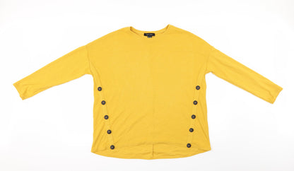 Womens UK Size 10 New Look Yellow Basic Blouse
