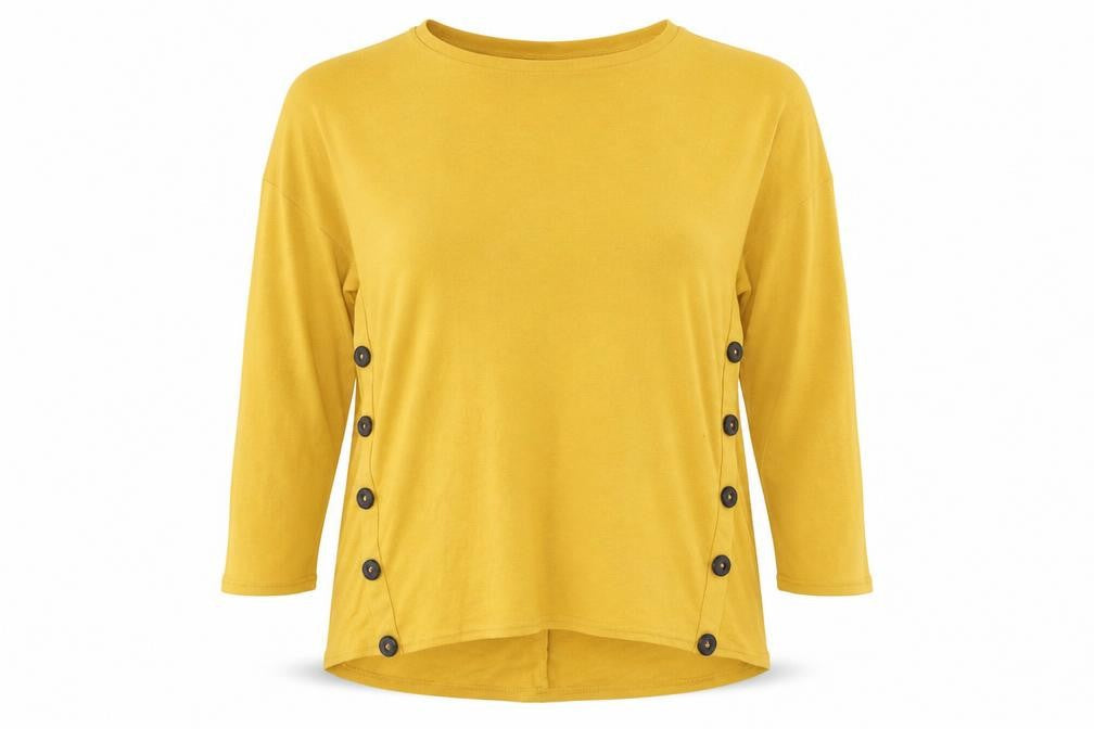 Womens UK Size 10 New Look Yellow Basic Blouse