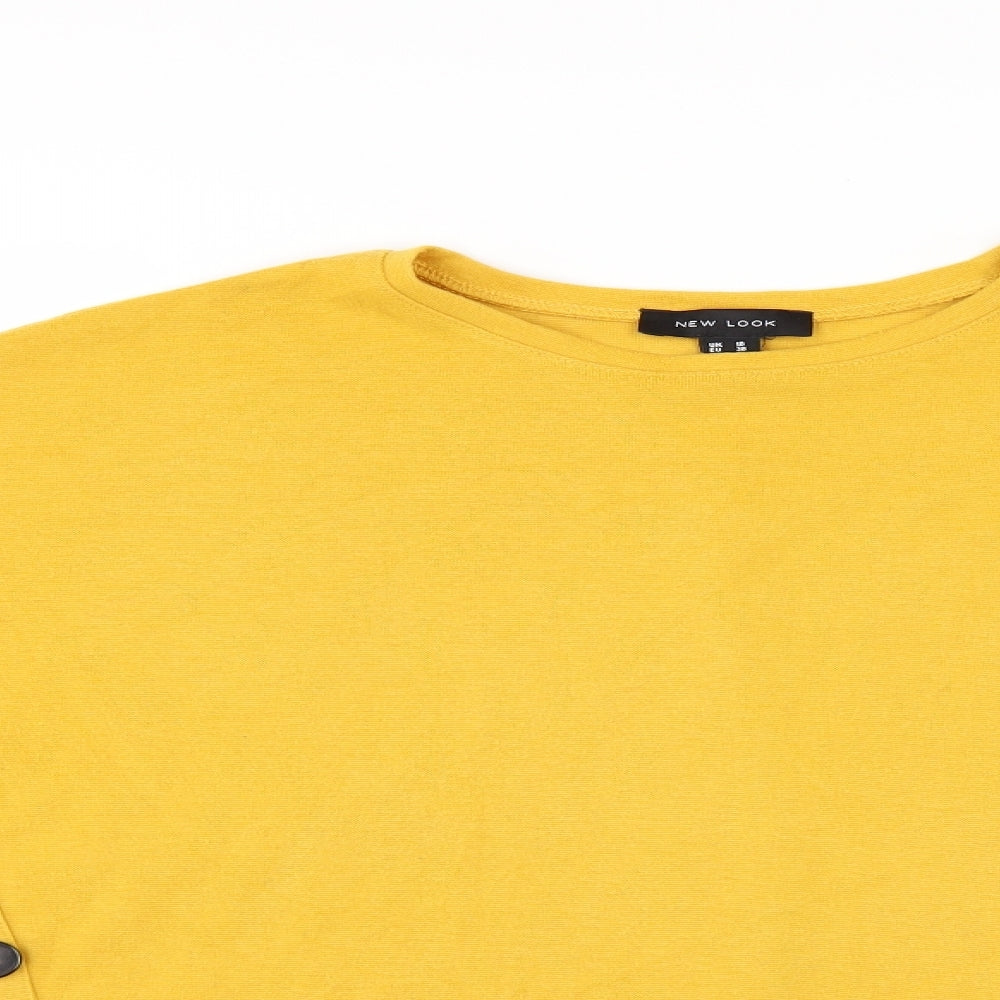 Womens UK Size 10 New Look Yellow Basic Blouse