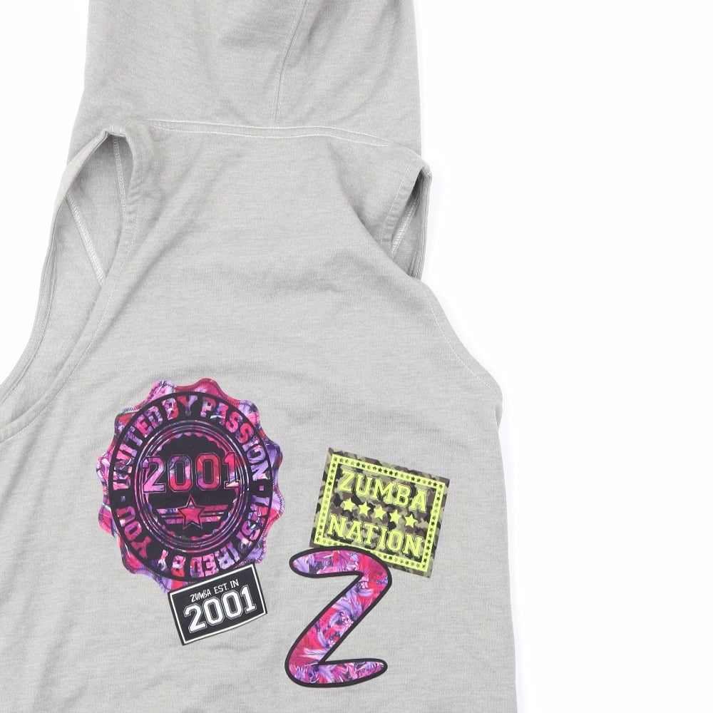 Zumba Womens Grey   Full Zip Hoodie Size S